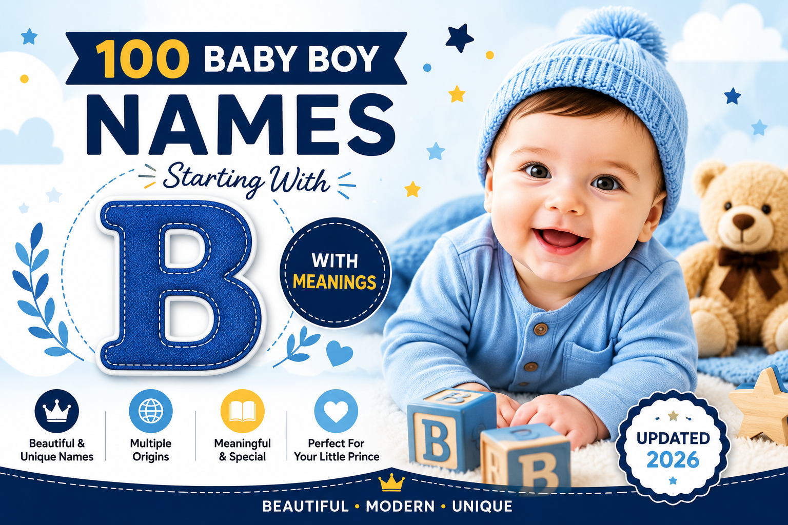100 Baby Boy Names Starting With B With Meanings (2026) – Beautiful & Unique Names