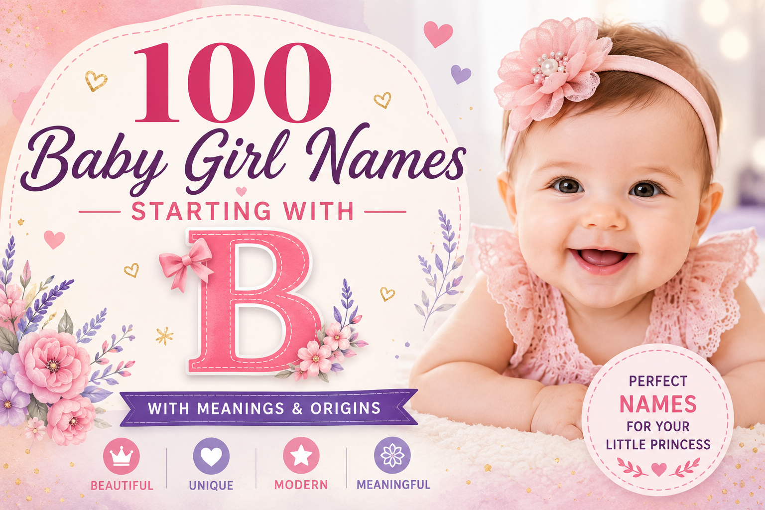 100 Baby Girl Names Starting With B With Meanings (2026) – Unique & Beautiful Names