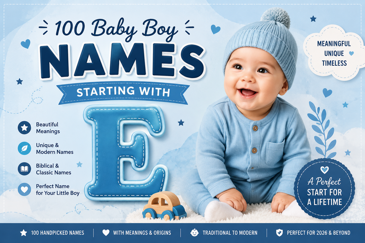 100 Baby Boy Names Starting With E With Meanings (2026) – Unique & Beautiful Names