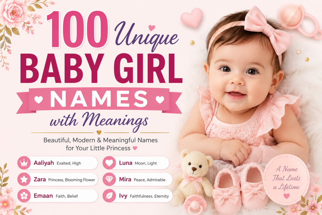 100 Unique Baby Girl Names with Meanings